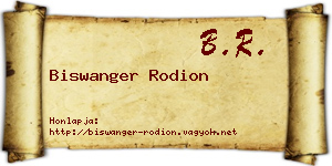 Biswanger Rodion névjegykártya